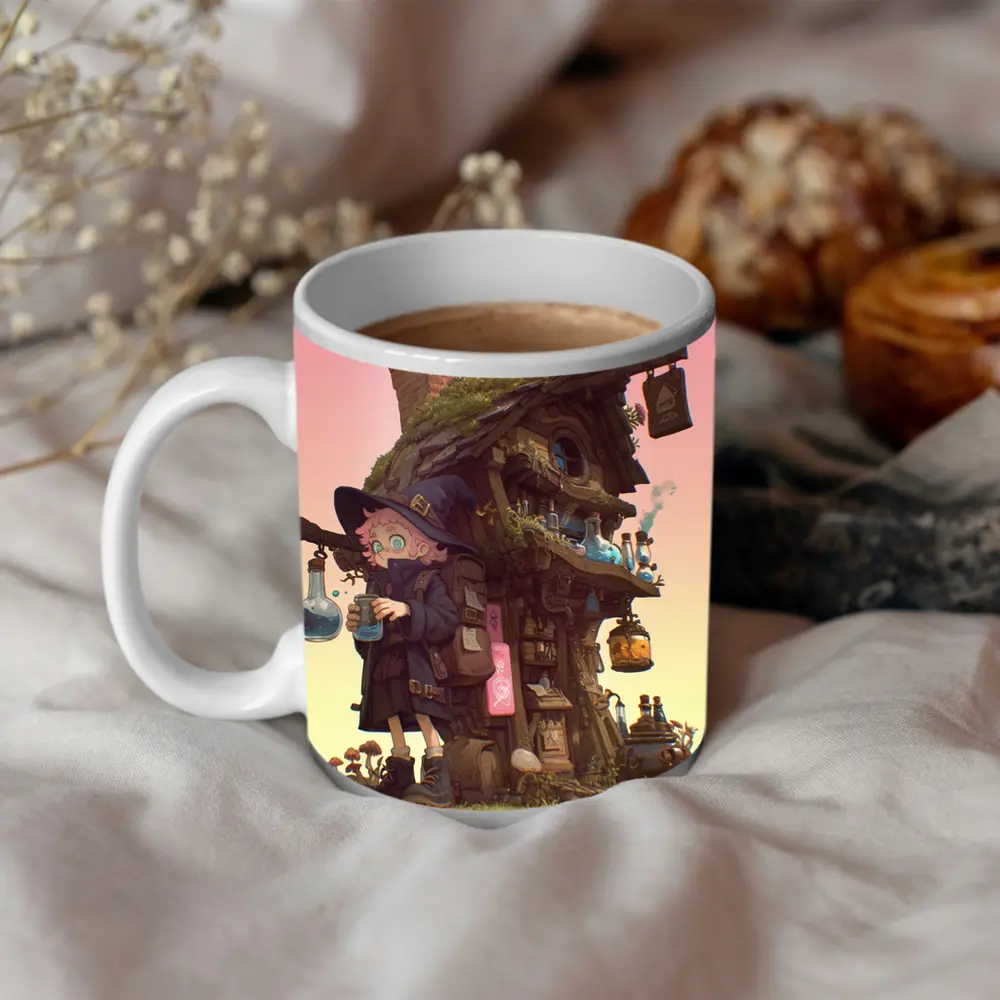 Anime Witch Girl Potion Shop Fantasy Art – Mugs