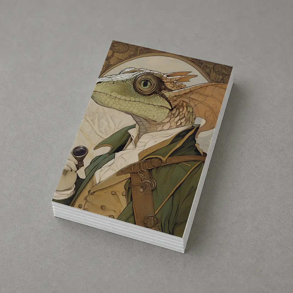 Steampunk Dragon Scholar Art Nouveau Portrait – Postcards