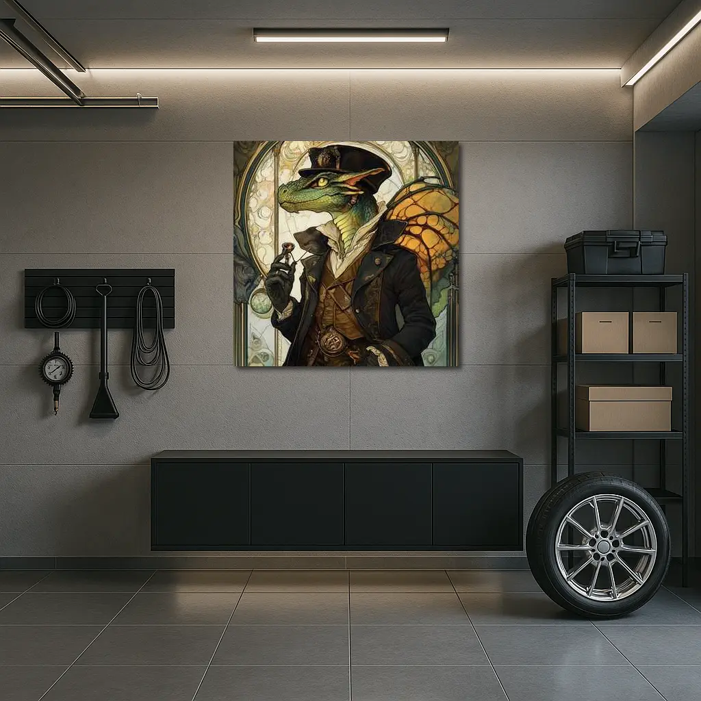 Steampunk Dragon Gentleman Art Nouveau Style – Wall Art