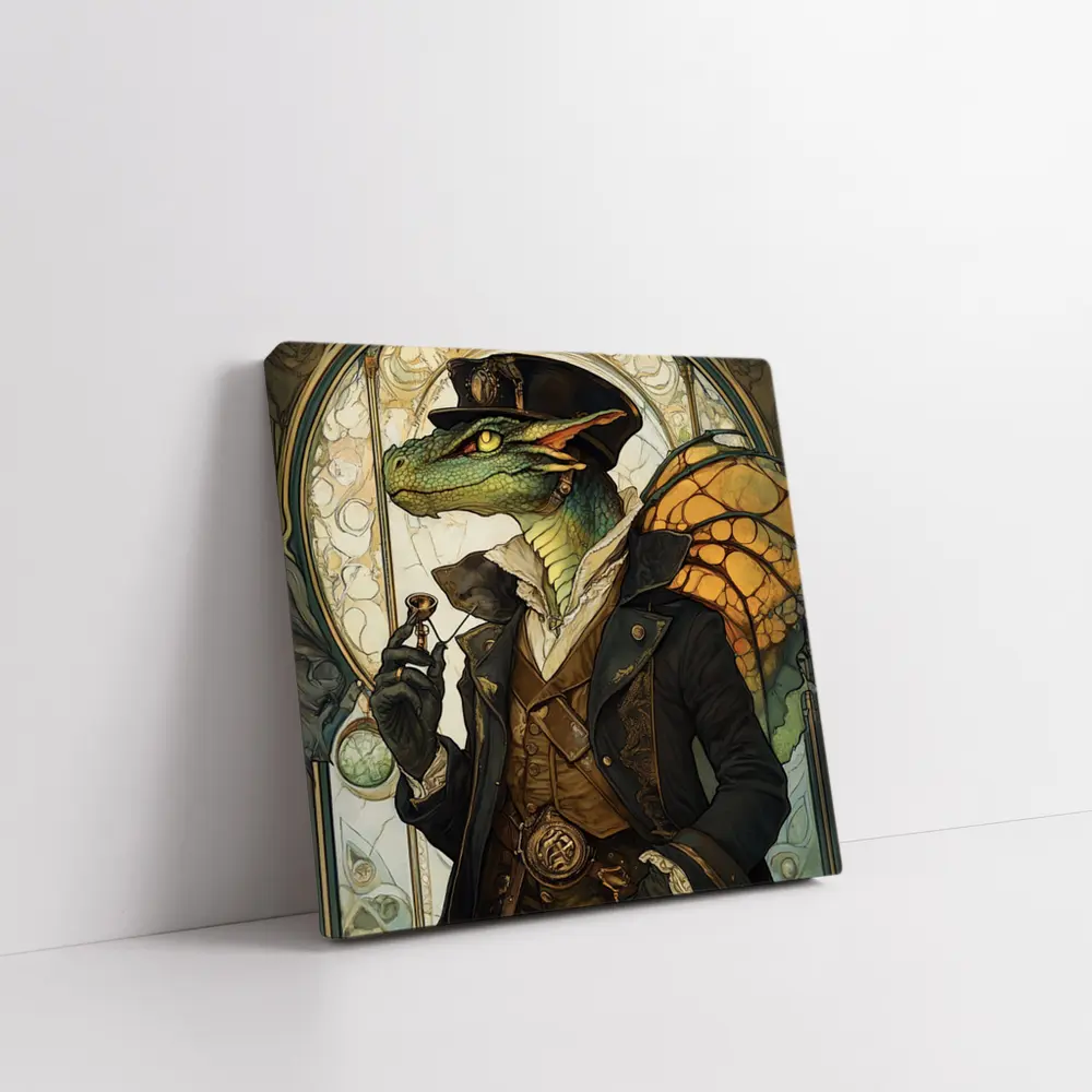 Steampunk Dragon Gentleman Art Nouveau Style – Wall Art