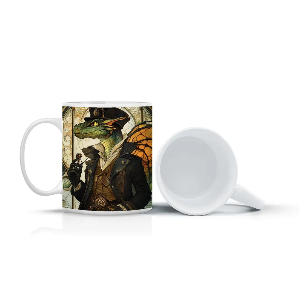 Steampunk Dragon Gentleman Art Nouveau Style – Mugs