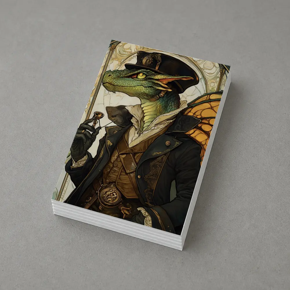 Steampunk Dragon Gentleman Art Nouveau Style – Postcards