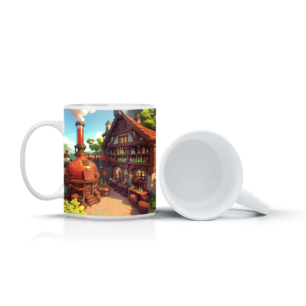 Fantasy Potion Shop Medieval Cottage Anime Art – Mugs