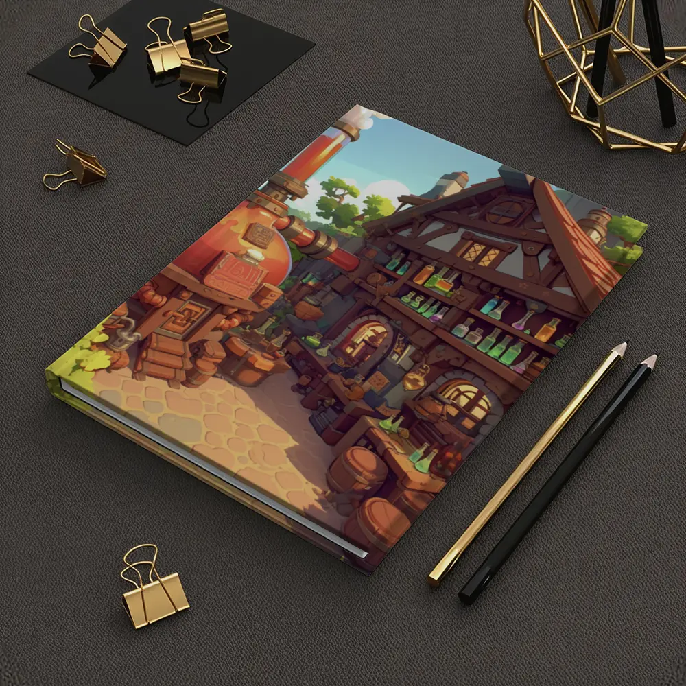Fantasy Potion Shop Medieval Cottage Anime Art – Notebooks