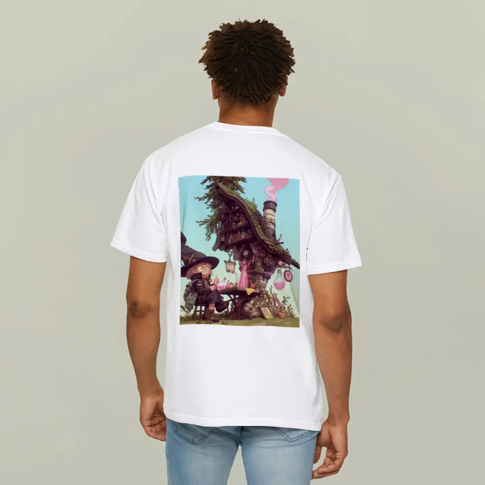 Cartoon Witch Girl Potion Lab Tree House – T-Shirts