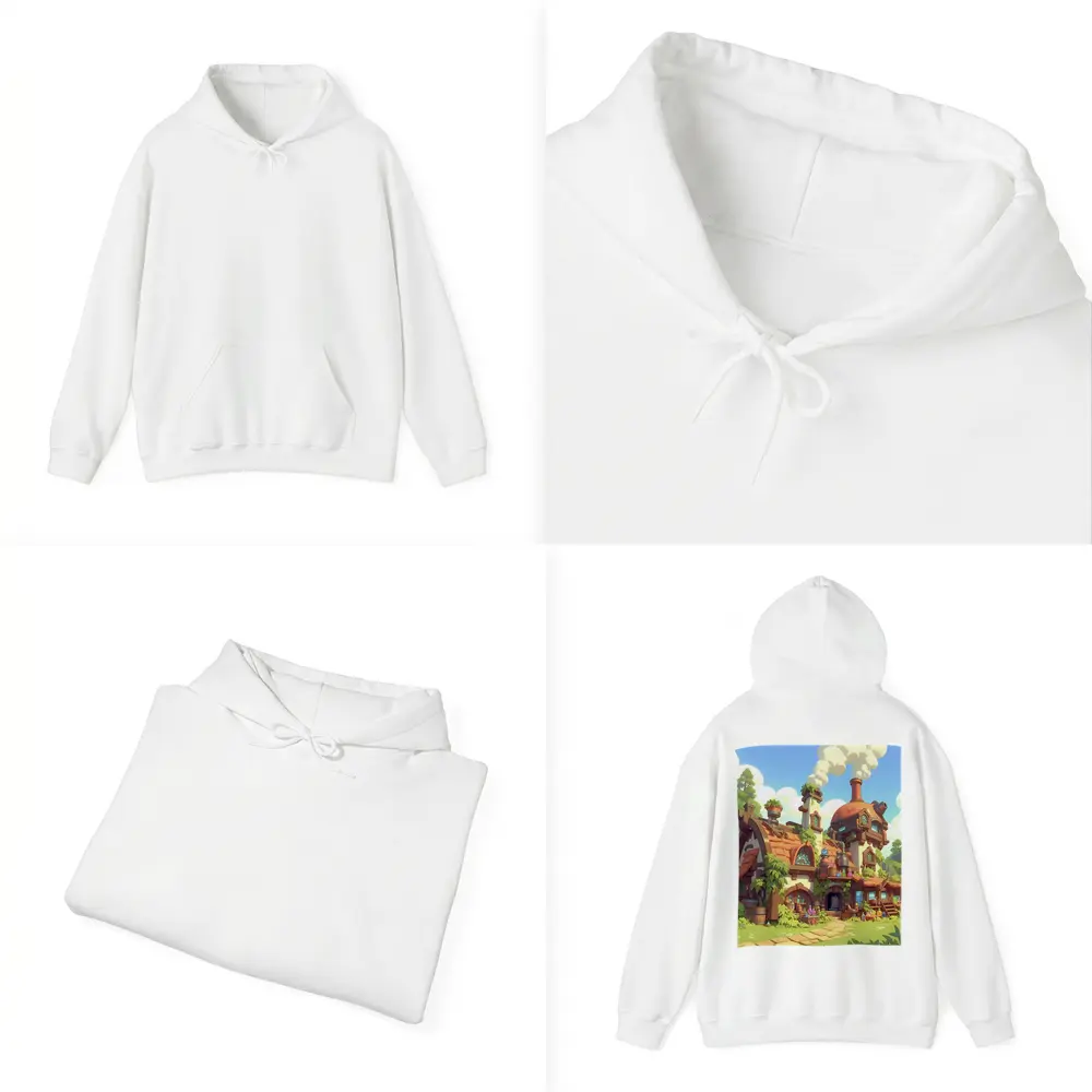 Fantasy Potion Shop Whimsical Cartoon Village Art – Hoodies