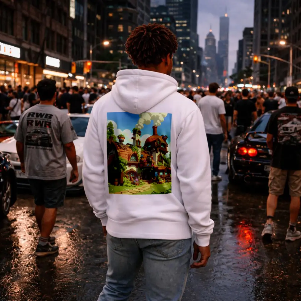 Fantasy Potion Shop Whimsical Cartoon Village Art – Hoodies