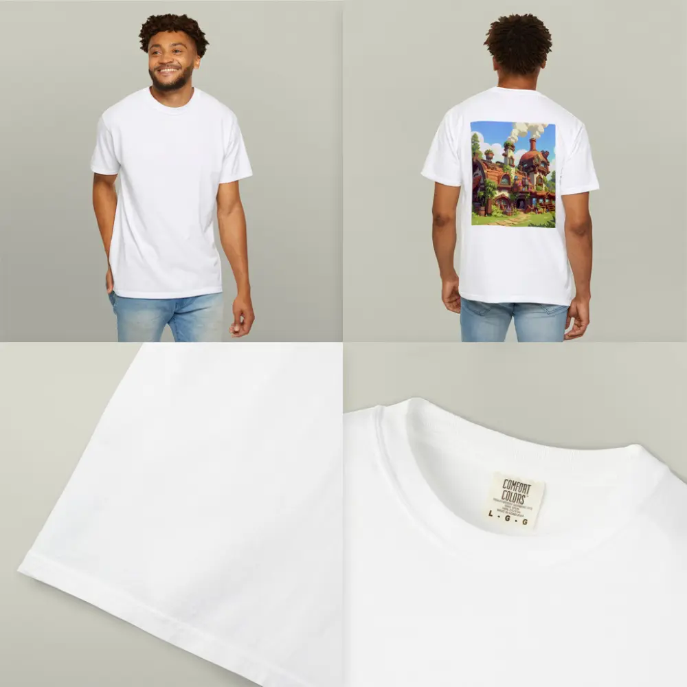 Fantasy Potion Shop Whimsical Cartoon Village Art – T-Shirts