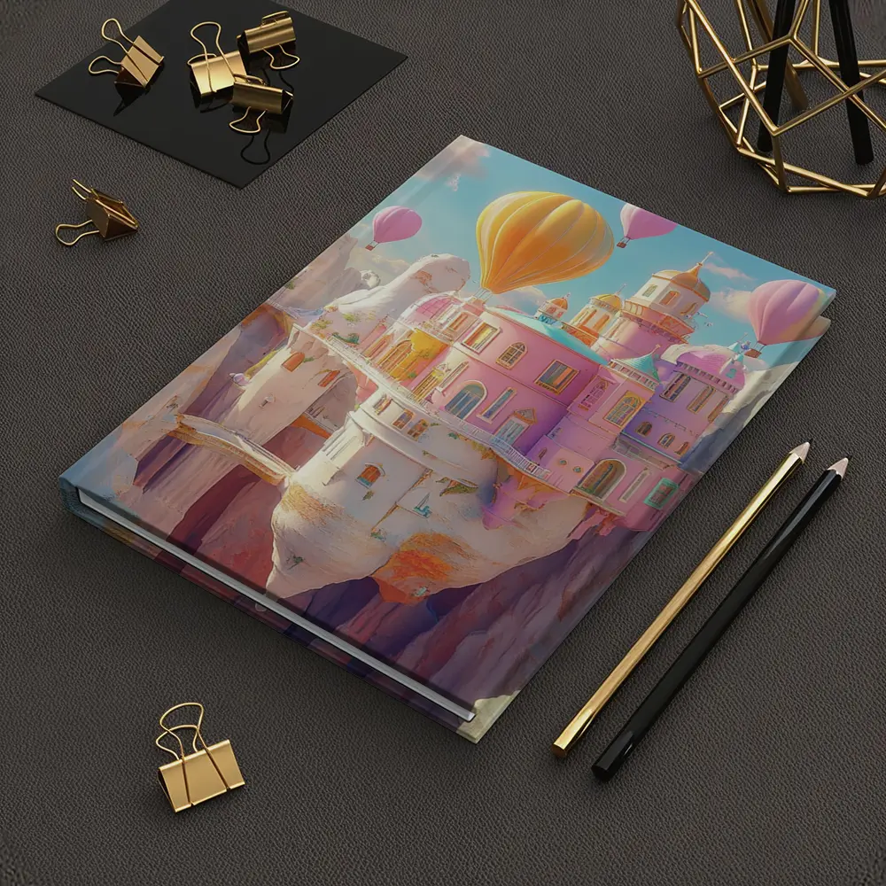 Pastel Fantasy Castle Hot Air Balloons Canyon – Notebooks