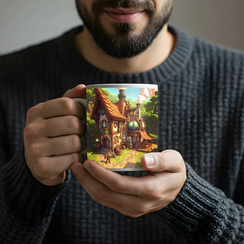 Steampunk Fantasy Cottage Forest Alchemist Shop – Mugs