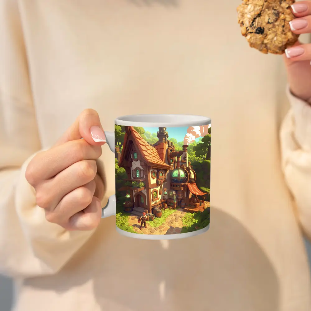 Steampunk Fantasy Cottage Forest Alchemist Shop – Mugs