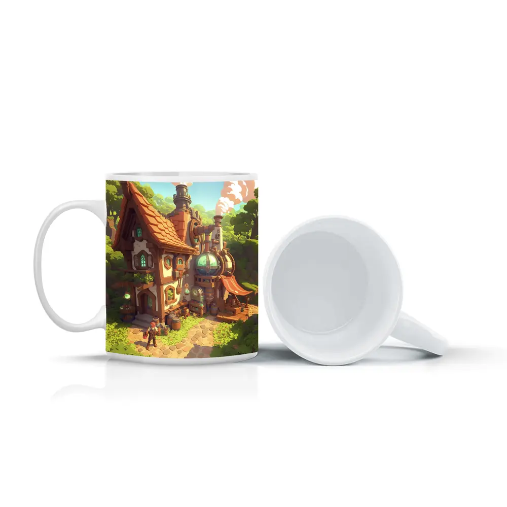 Steampunk Fantasy Cottage Forest Alchemist Shop – Mugs