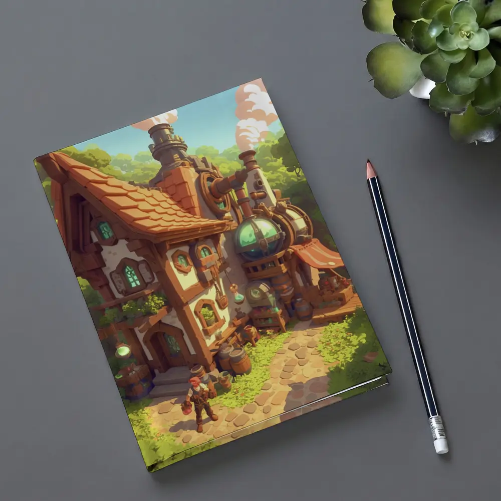 Steampunk Fantasy Cottage Forest Alchemist Shop – Notebooks