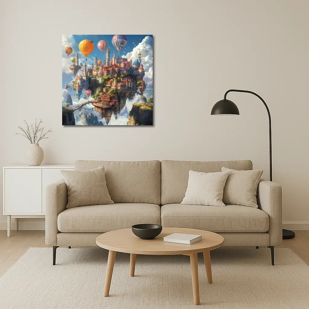 Fantasy Floating City Hot Air Balloons – Wall Art