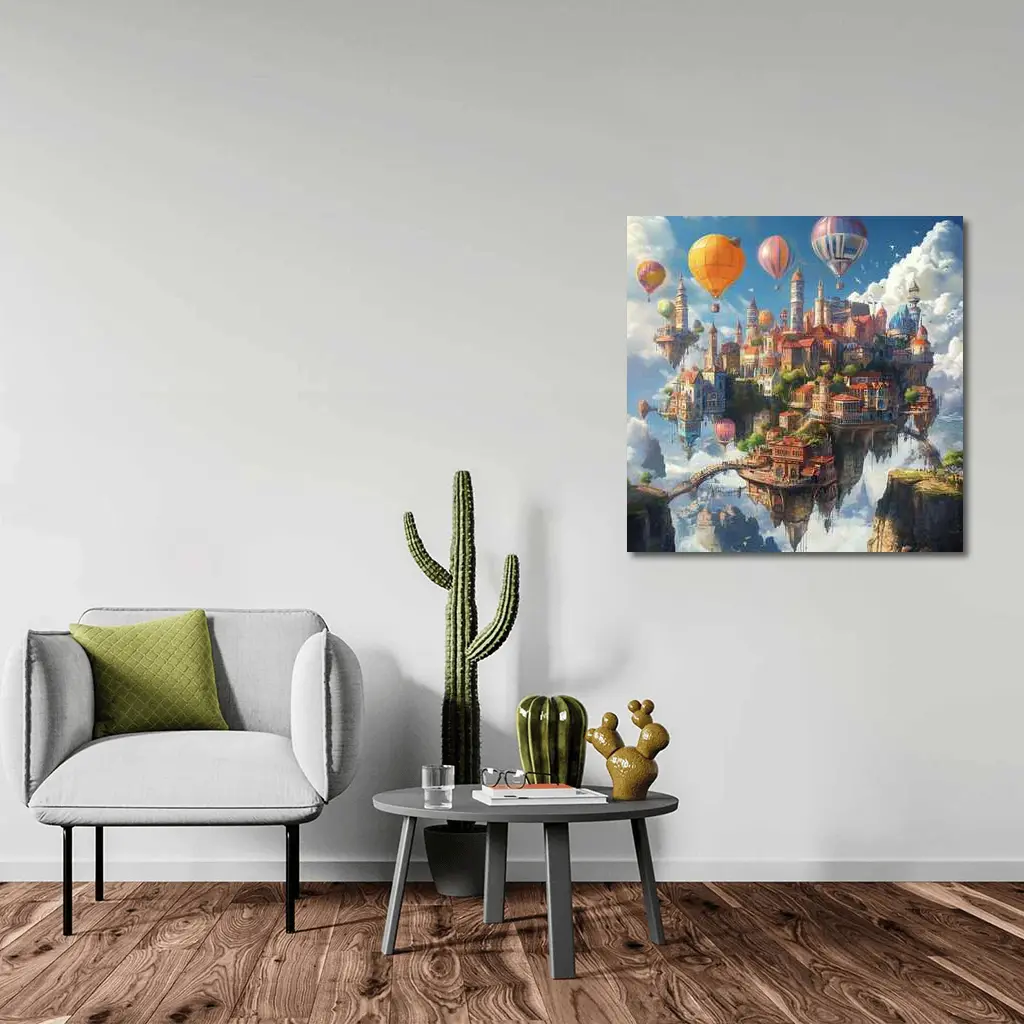 Fantasy Floating City Hot Air Balloons – Wall Art