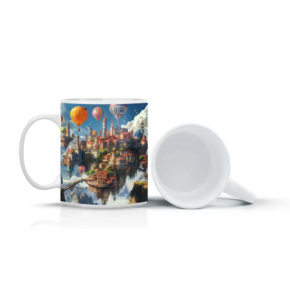 Fantasy Floating City Hot Air Balloons – Mugs