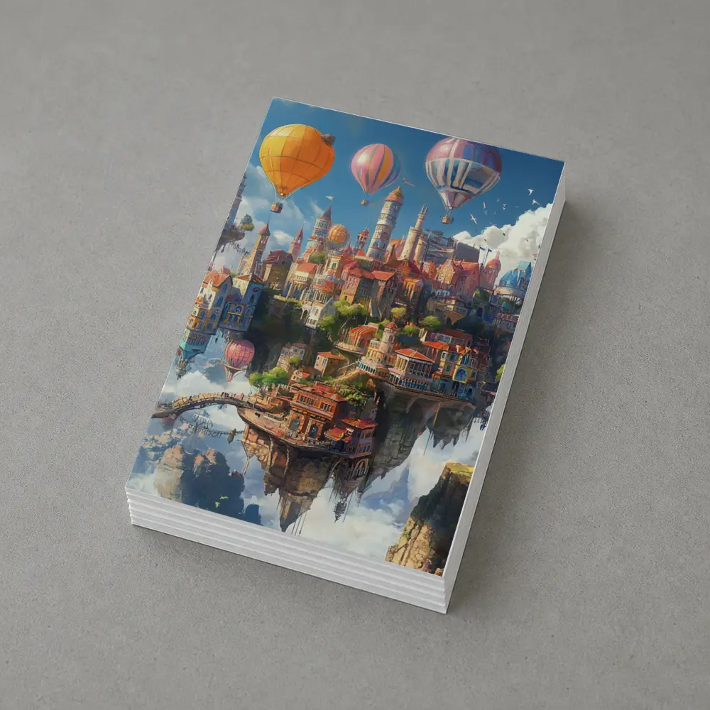 Fantasy Floating City Hot Air Balloons – Postcards