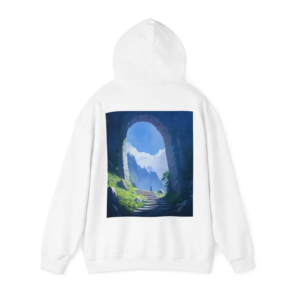 Fantasy Stone Arch Gateway Mountain Landscape Painting – Hoodies