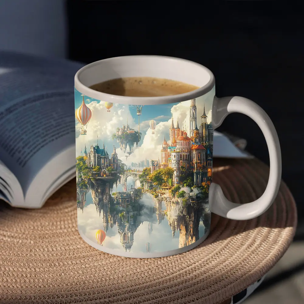 Fantasy Floating Castle Islands Hot Air Balloons – Mugs