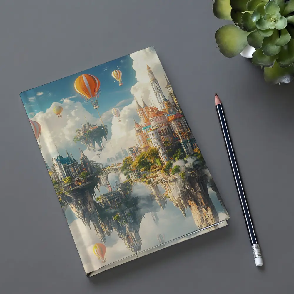 Fantasy Floating Castle Islands Hot Air Balloons – Notebooks