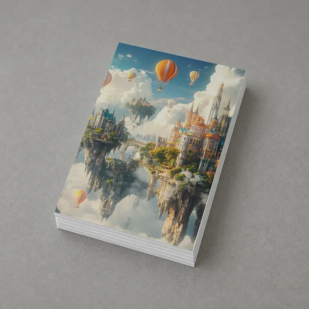 Fantasy Floating Castle Islands Hot Air Balloons – Postcards