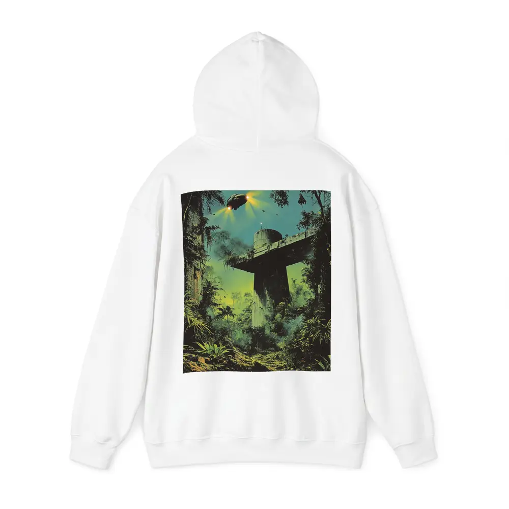 Sci Fi Jungle Ruins Spaceship Retro Fantasy Art – Hoodies