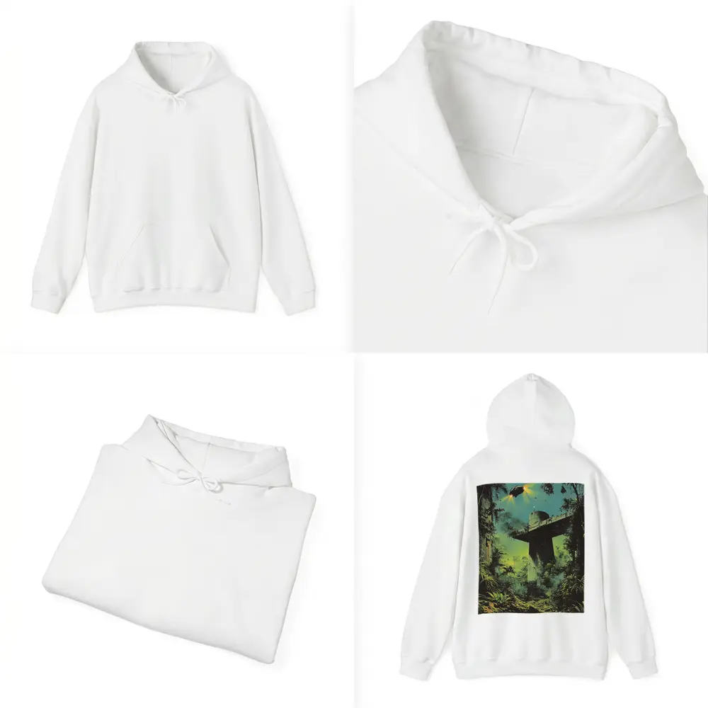 Sci Fi Jungle Ruins Spaceship Retro Fantasy Art – Hoodies