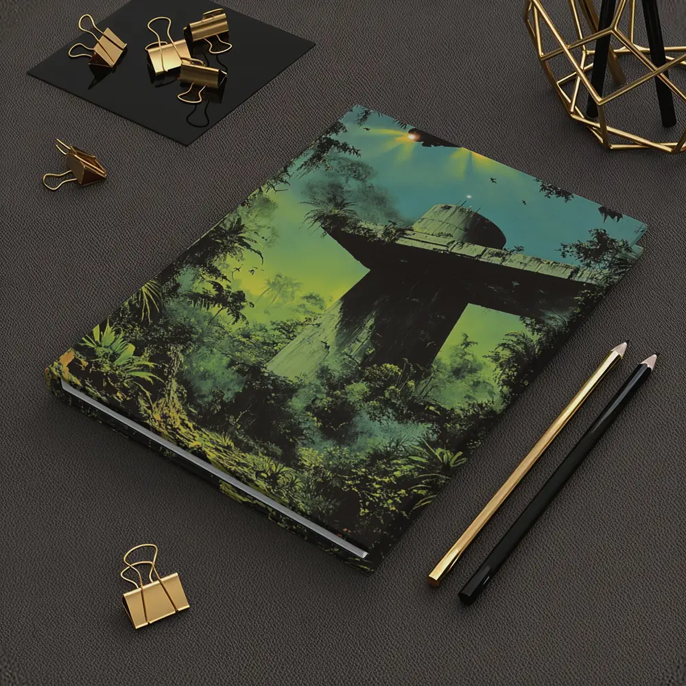 Sci Fi Jungle Ruins Spaceship Retro Fantasy Art – Notebooks