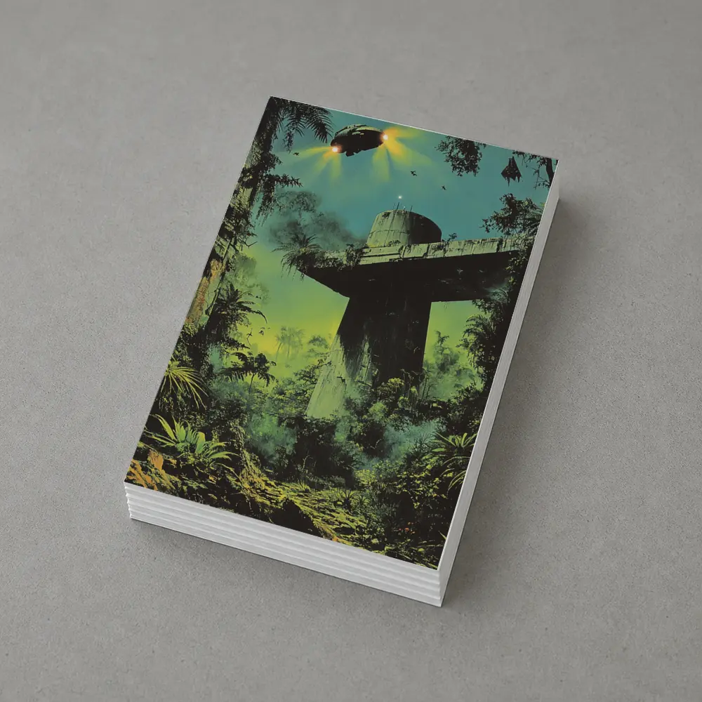 Sci Fi Jungle Ruins Spaceship Retro Fantasy Art – Postcards