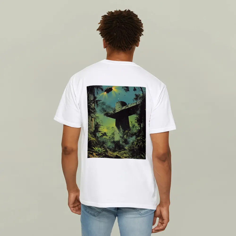 Sci Fi Jungle Ruins Spaceship Retro Fantasy Art – T-Shirts