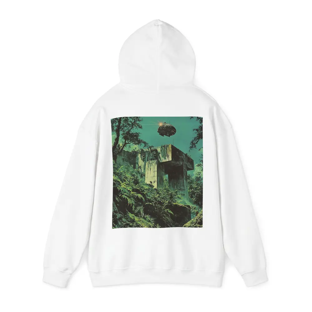 Abandoned Concrete Ruins Jungle Spacecraft Retro – Hoodies