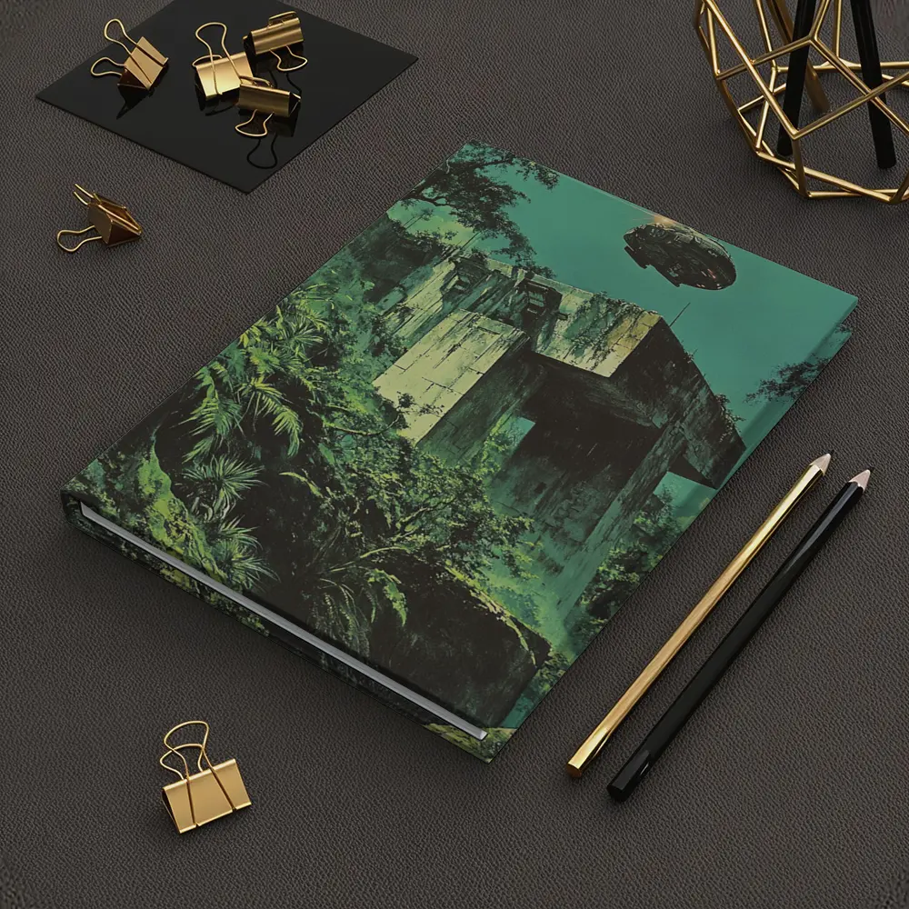 Abandoned Concrete Ruins Jungle Spacecraft Retro – Notebooks