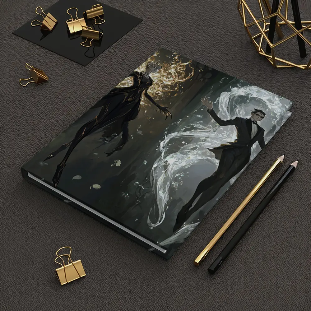Dark Fantasy Elemental Figures Forest Background – Notebooks