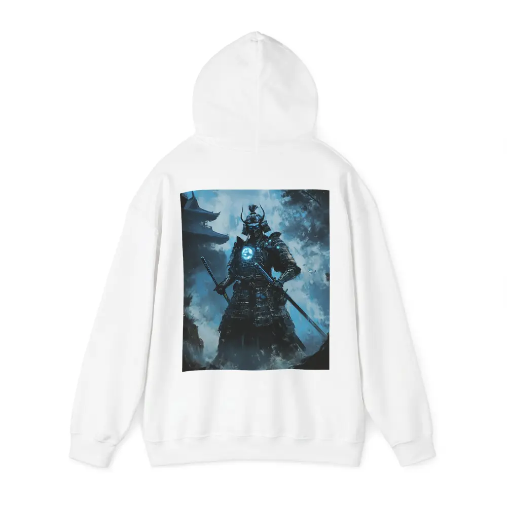 Dark Samurai Warrior Glowing Blue Armor – Hoodies