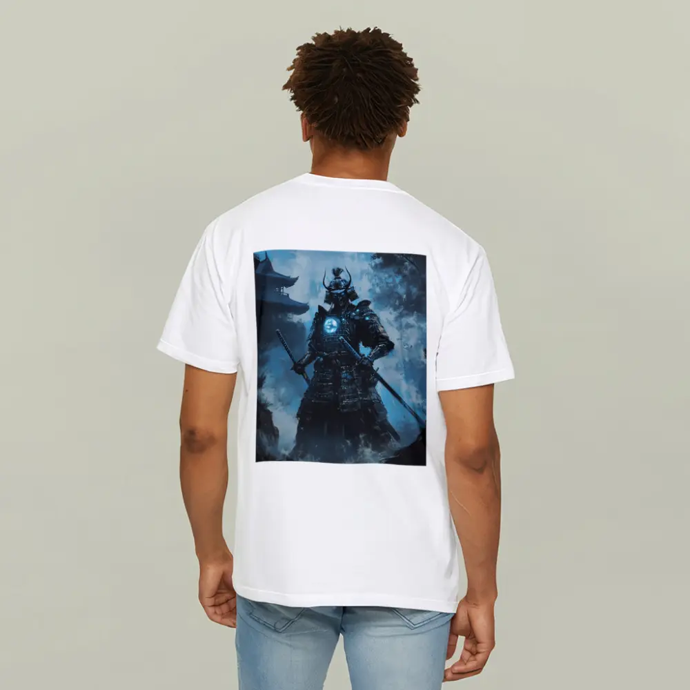 Dark Samurai Warrior Glowing Blue Armor – T-Shirts