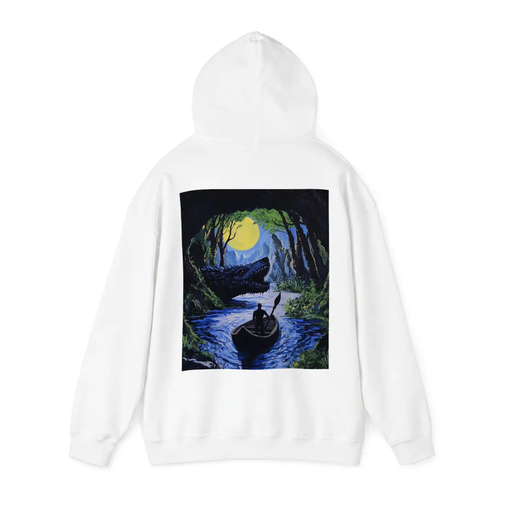 Man Rowing Boat Past Cave Dragon – Hoodies