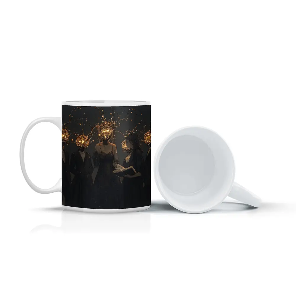 Dark Figures Glowing Twig Heads Fantasy Art – Mugs