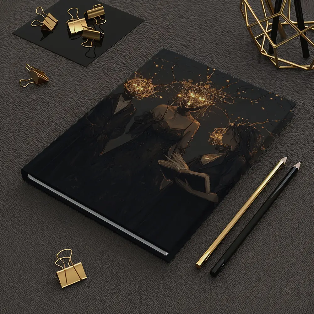 Dark Figures Glowing Twig Heads Fantasy Art – Notebooks
