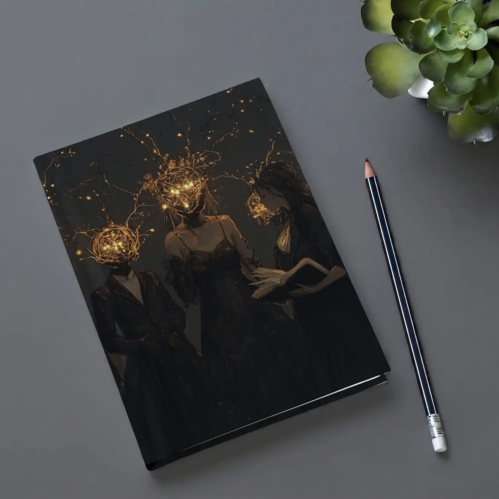 Dark Figures Glowing Twig Heads Fantasy Art – Notebooks