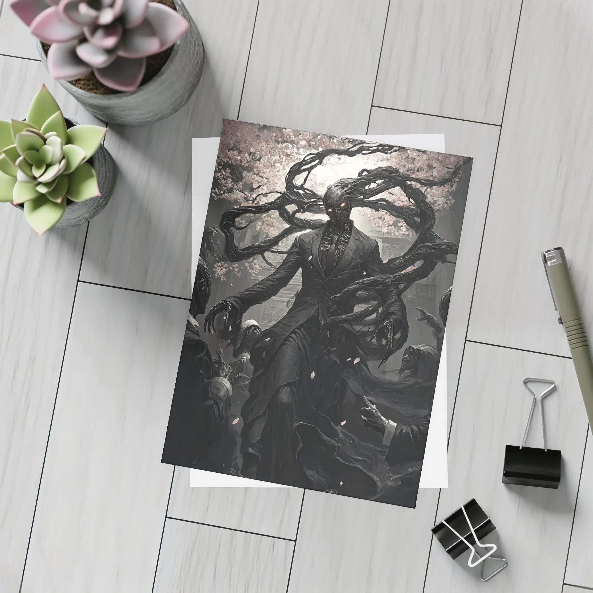 Dark Entity Cherry Blossom Gothic Fantasy Art – Postcards