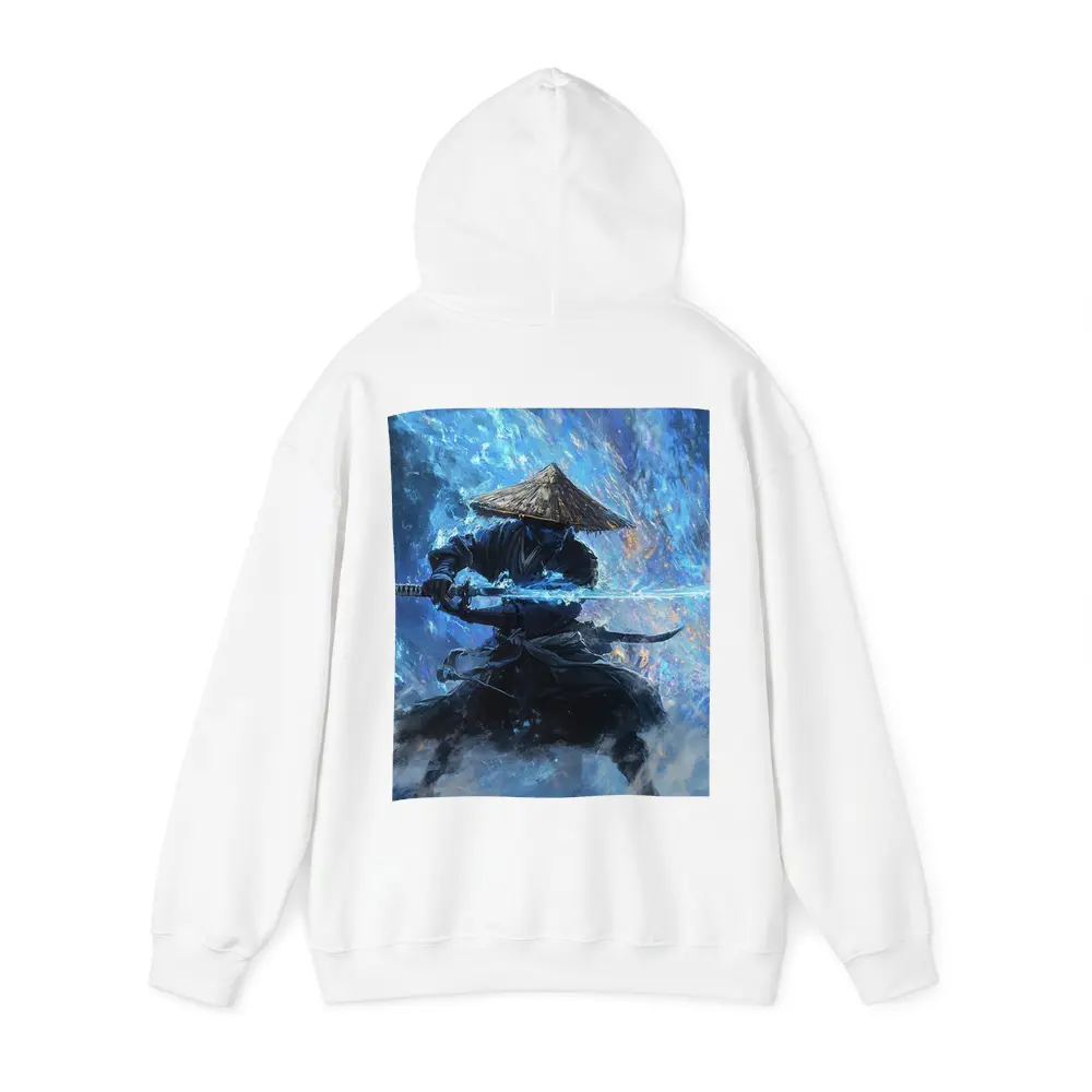 Samurai Warrior Blue Energy Storm Art – Hoodies