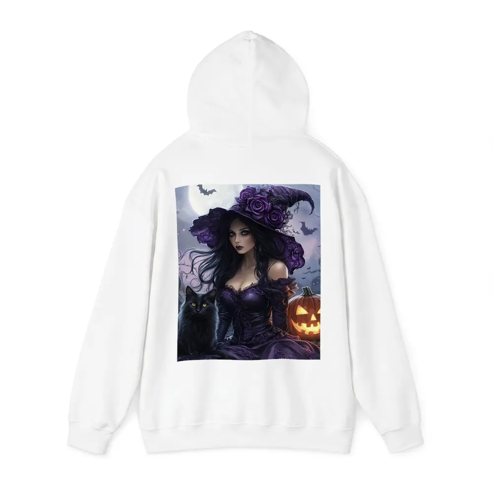 Gothic Witch Black Cat Halloween Night Art – Hoodies