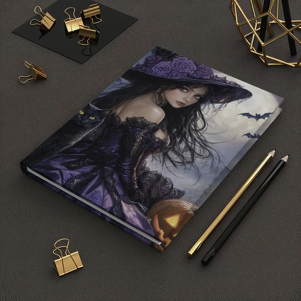 Halloween Witch Black Cat Full Moon – Notebooks