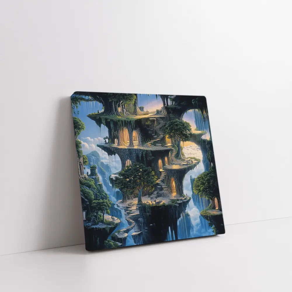 Fantasy Floating Island Ancient Stone Architecture – Wall Art