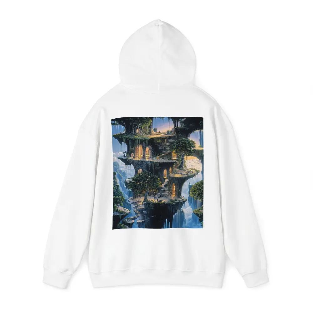 Fantasy Floating Island Ancient Stone Architecture – Hoodies