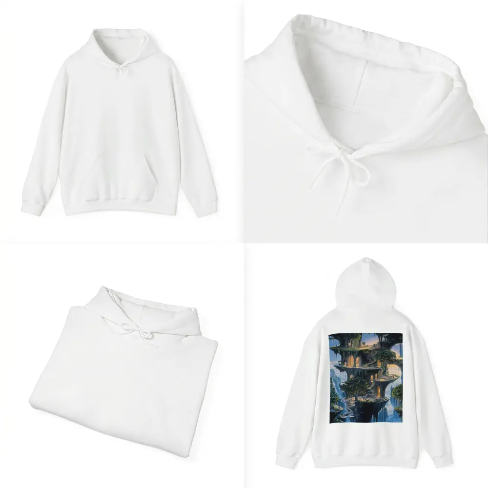 Fantasy Floating Island Ancient Stone Architecture – Hoodies