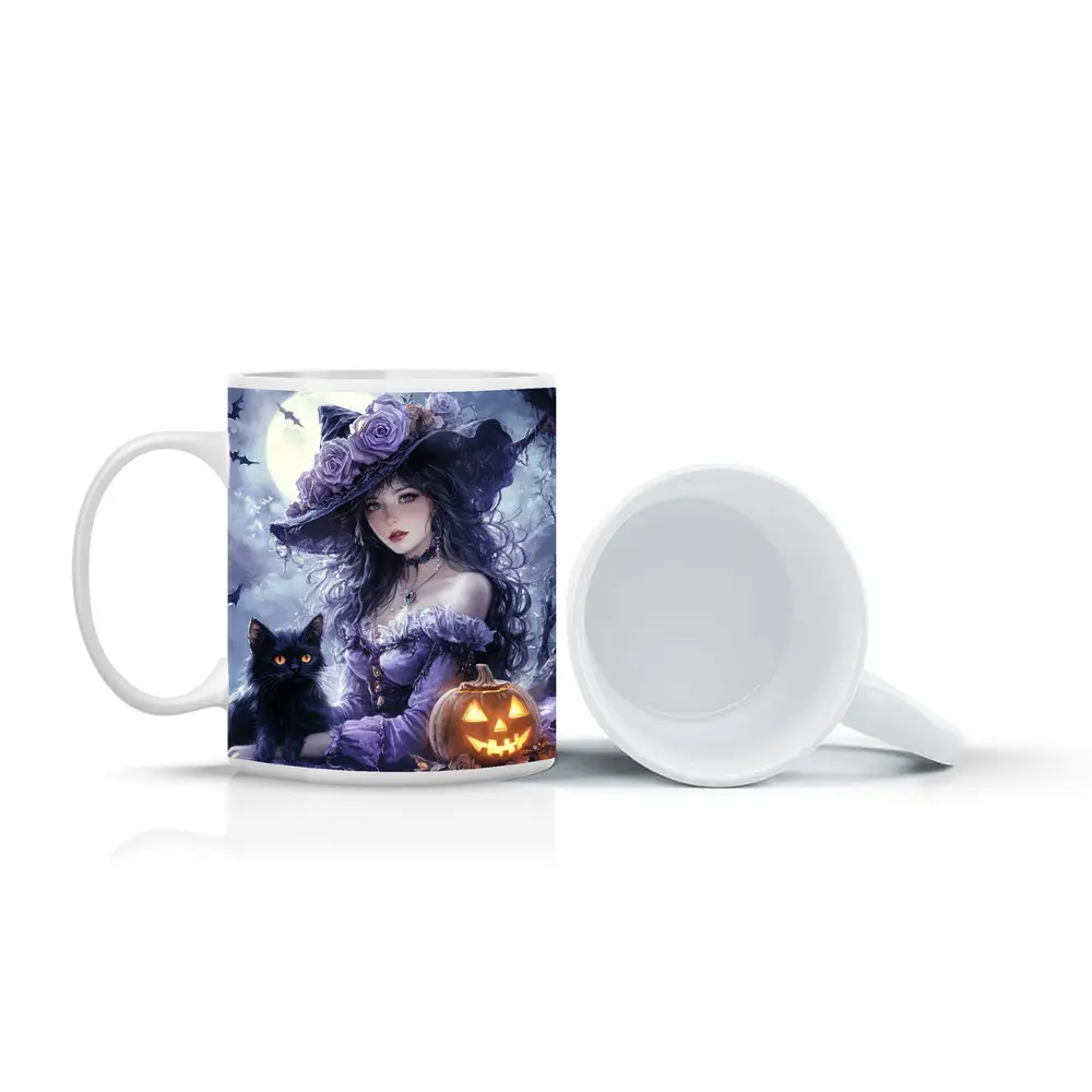 Anime Witch Black Cat Halloween Moon – Mugs