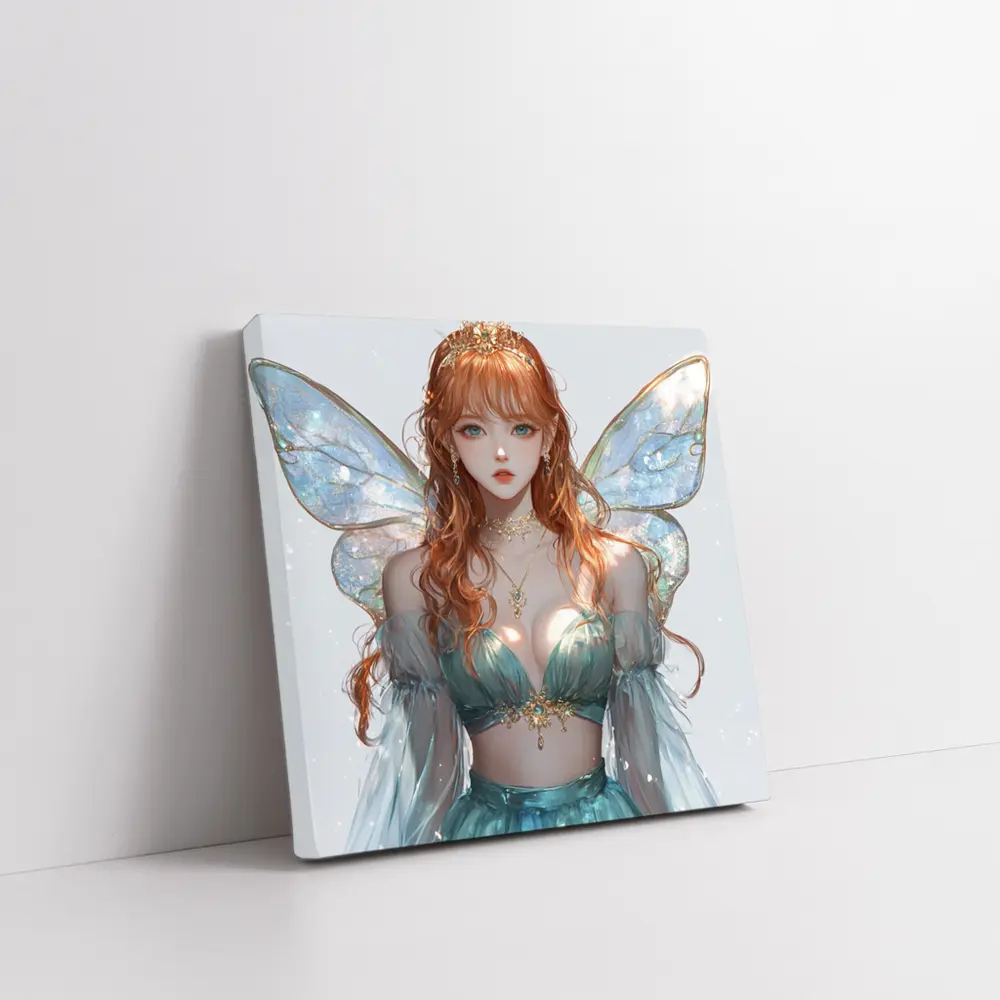 Anime Fairy Girl Iridescent Wings Fantasy Art – Wall Art