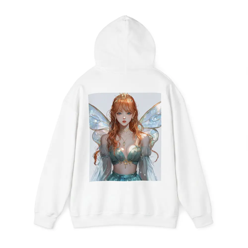 Anime Fairy Girl Iridescent Wings Fantasy Art – Hoodies