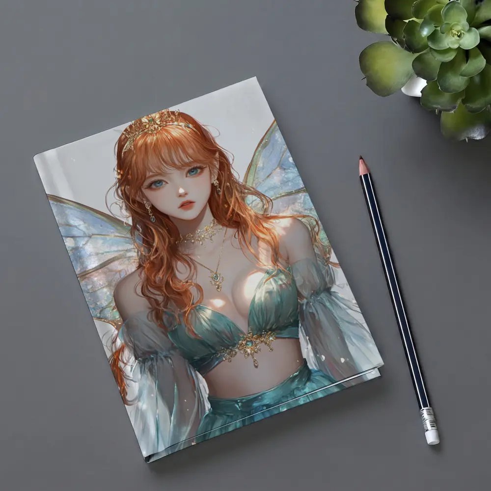 Anime Fairy Girl Iridescent Wings Fantasy Art – Notebooks